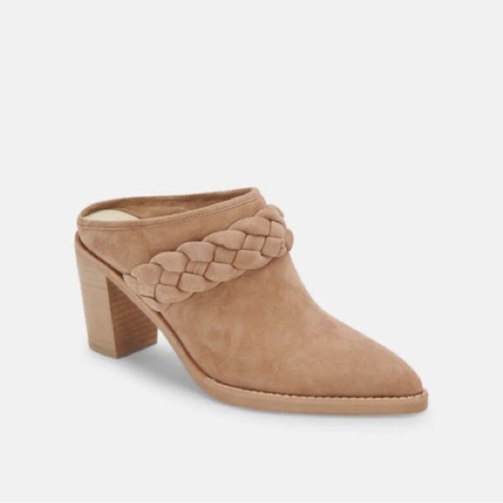 Dolce Vita Braided Suede Mule in Light Brown